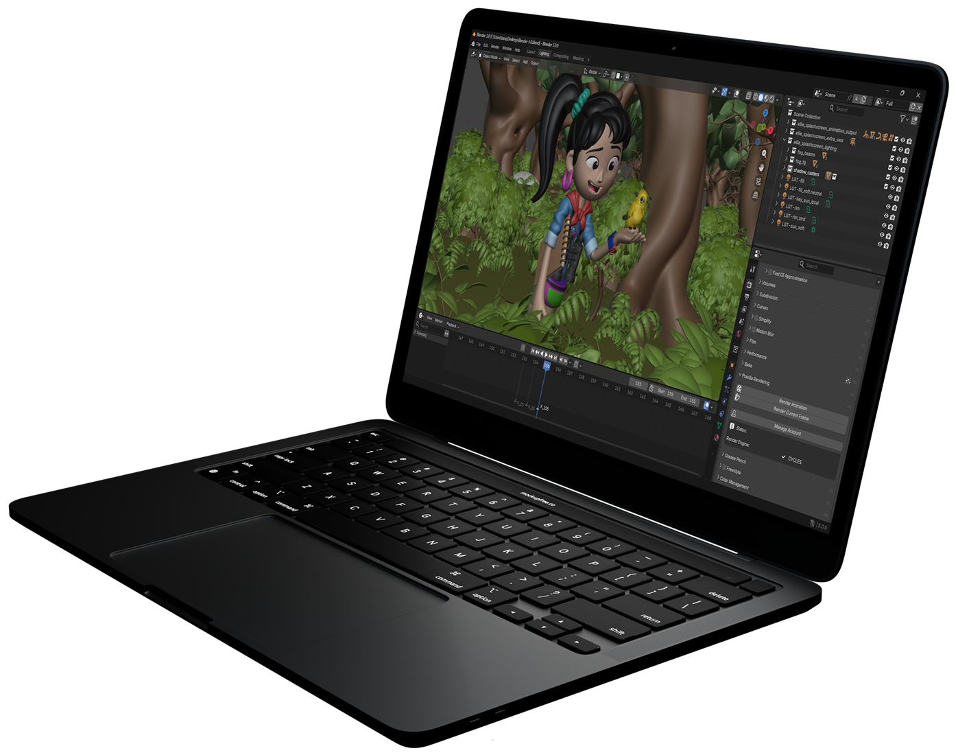 Laptop screen showing blender using praxilla addon